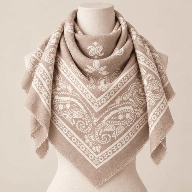 Hovedbilde 77451 Firkantet skjerf ullmix - beige