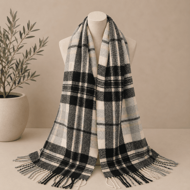Hovedbilde RE-L39 Skjerf ullmix - sort