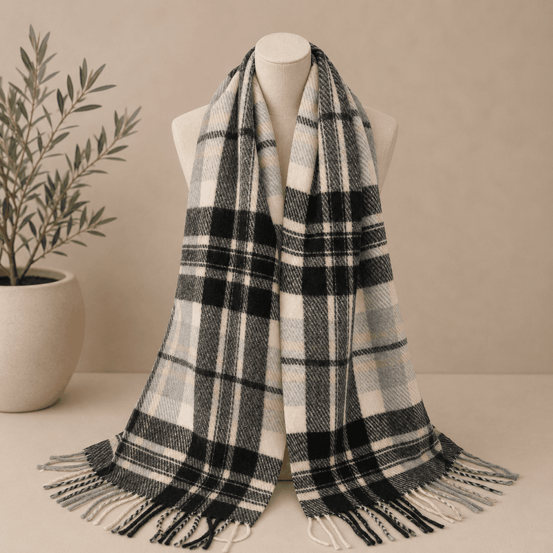 RE-L39 Skjerf ullmix - sort