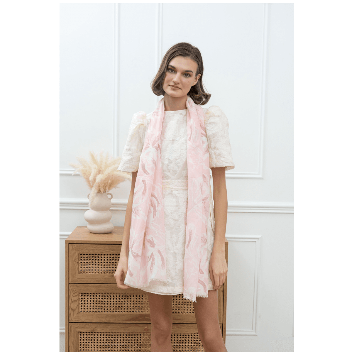 FC97 Skjerf viscose/bomull - rosa