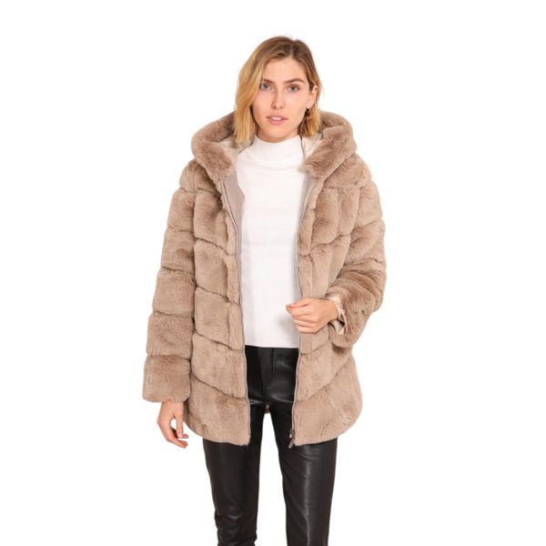 Hovedbilde Fuskepelsjakke - taupe