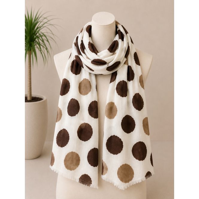 Hovedbilde RE-J197 Skjerf viscose  - beige/offwhite