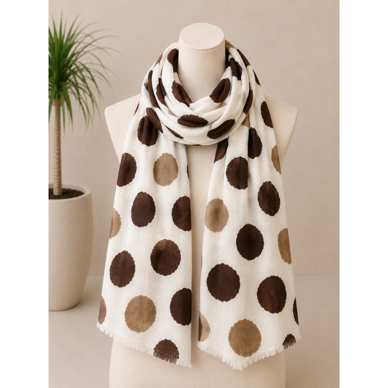 RE-J197 Skjerf viscose  - beige/offwhite