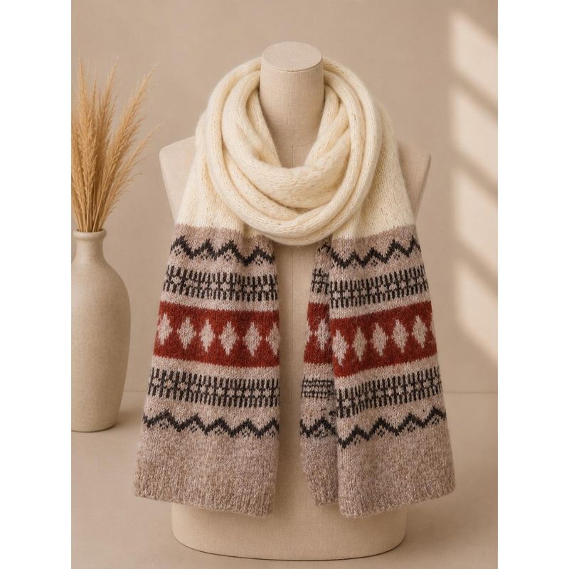 RE-L49 Skjerf ullmix - beige