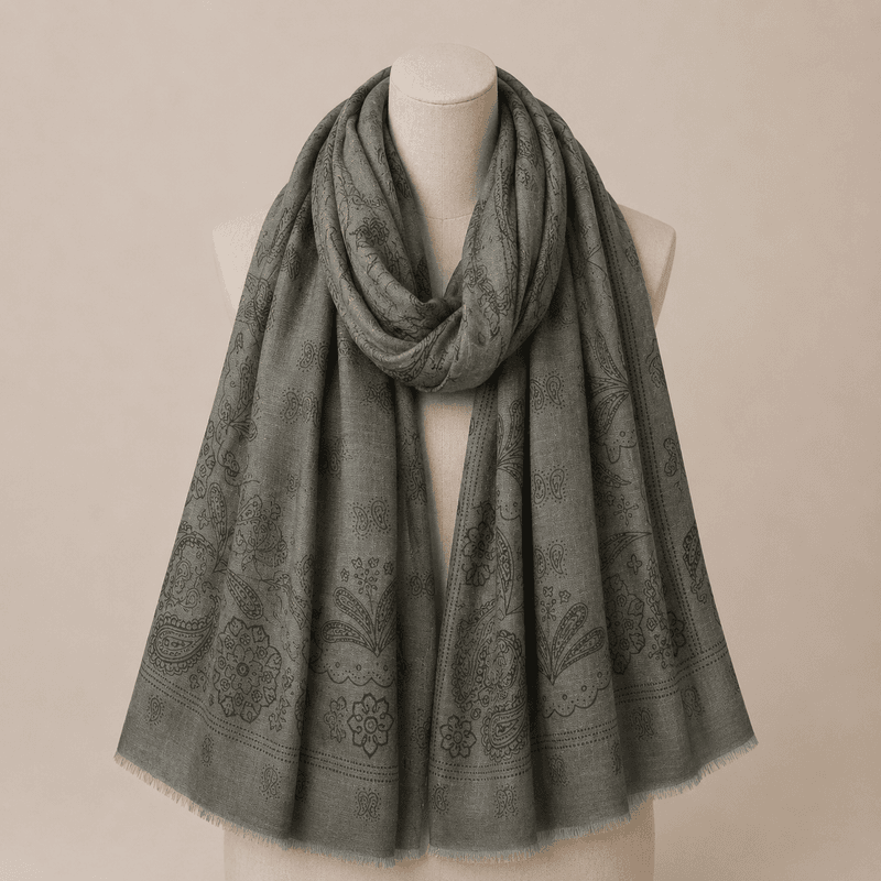 C311 Skjerf viscose  - grønn army
