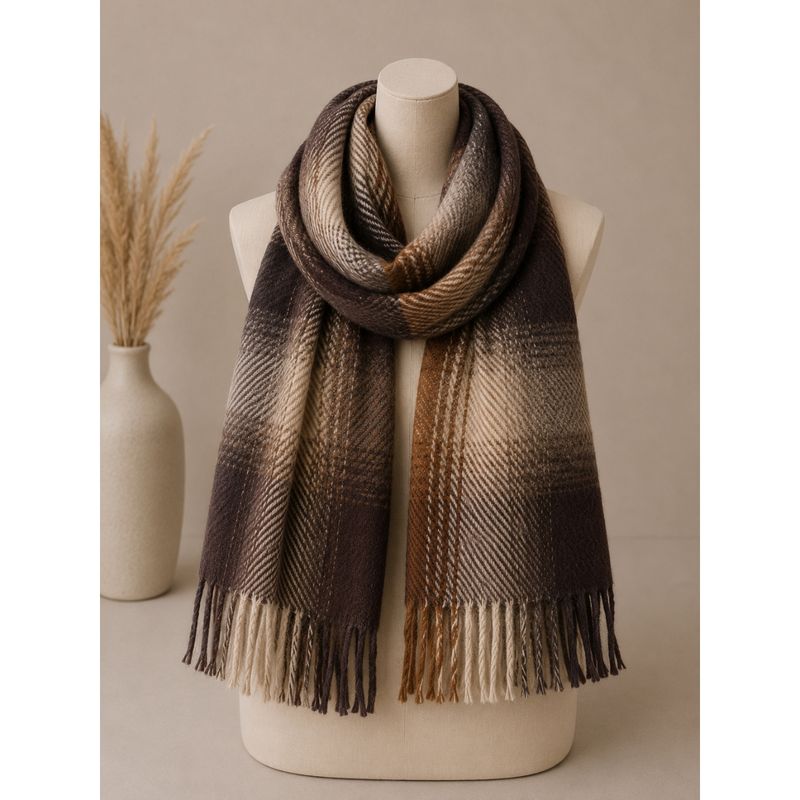 RE-L38 Skjerf ullmix - brun