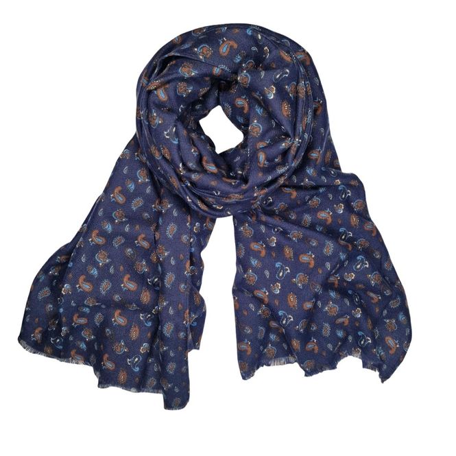 Hovedbilde RE-J142-4 Skjerf viscose - marine blå