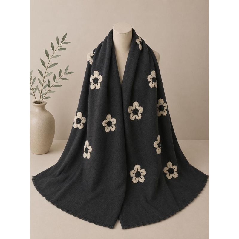 RE-L45 Skjerf mellomtykk viscose - sort
