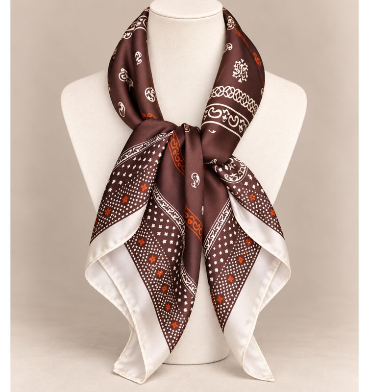SF-L20 Lite skjerf silkelook - brun