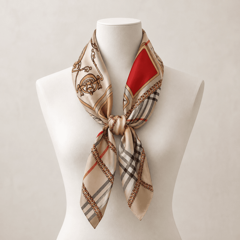 F6223 Lite skjerf silkelook - beige