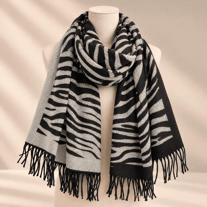 Hovedbilde WJL-2595 Skjerf ullmix  - sort KUN 1STK 