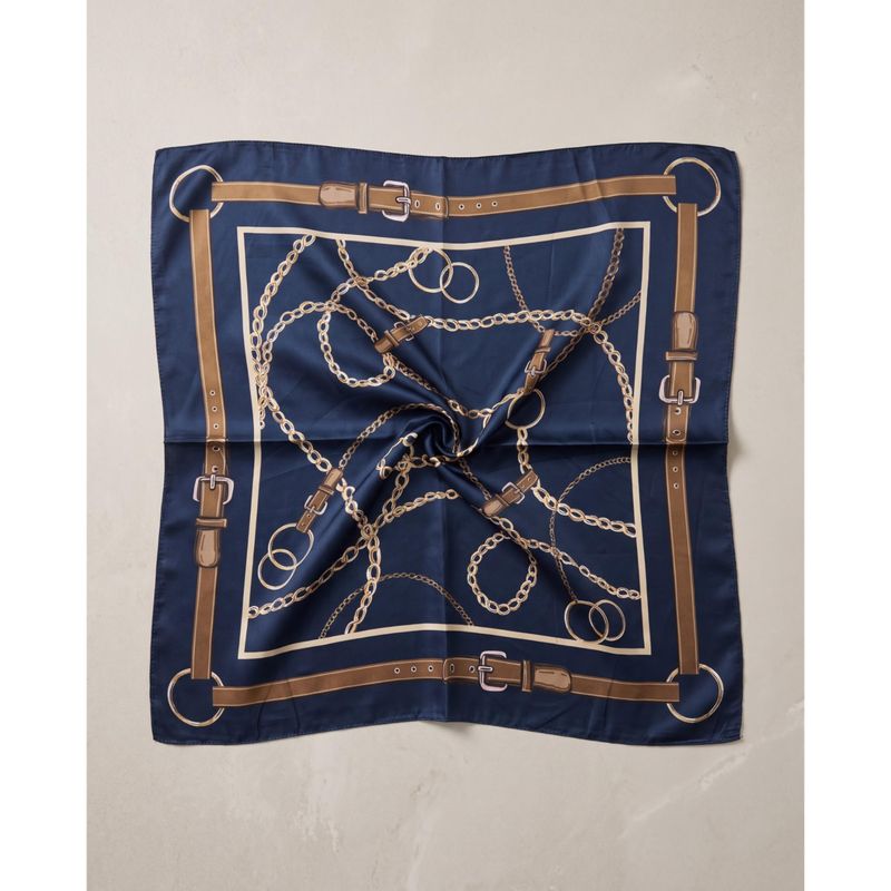 FA11161 Lite skjerf silkelook - marine blå