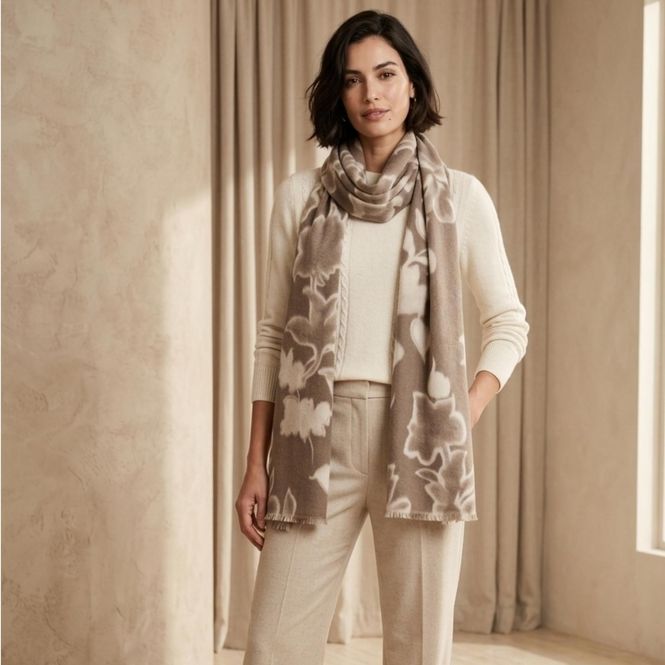 Hovedbilde CF23 Skjerf ullmix - taupe/beige