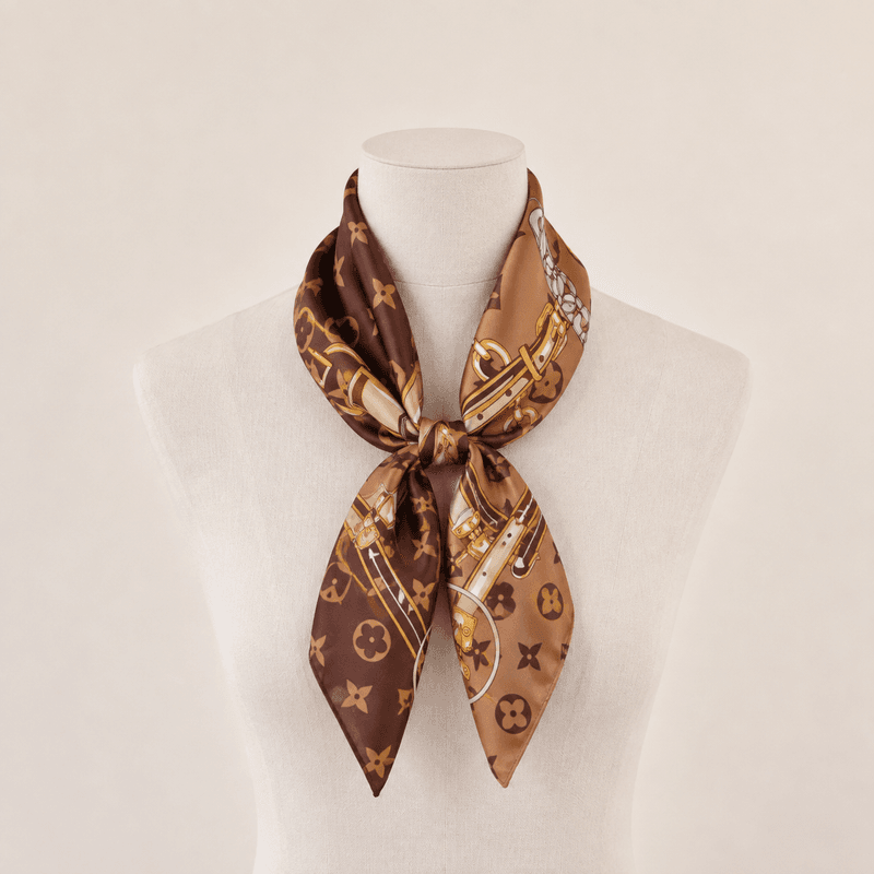 F28-59 Lite skjerf silkelook - brun
