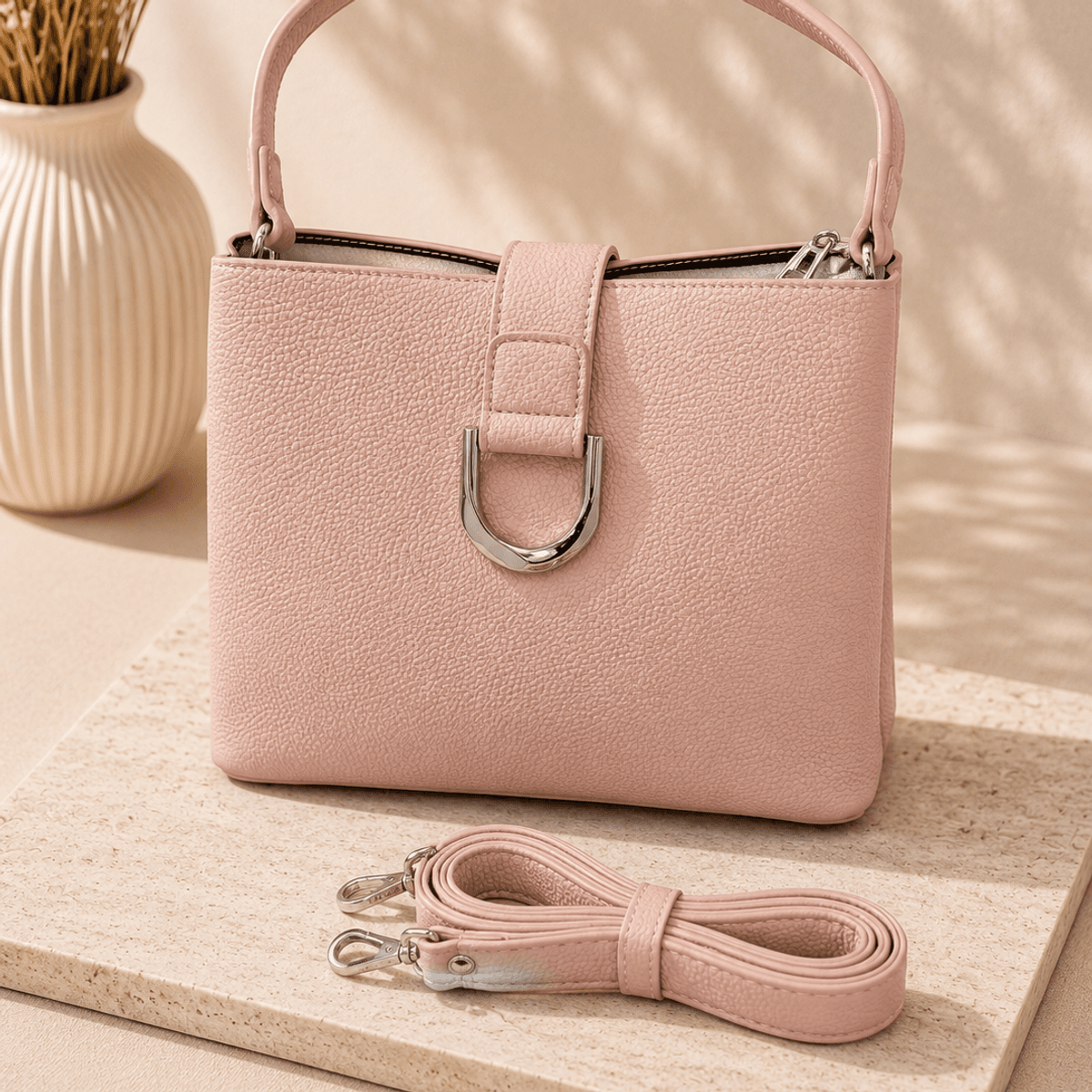 FL8513  ASTRID veske imitert skinn - rose